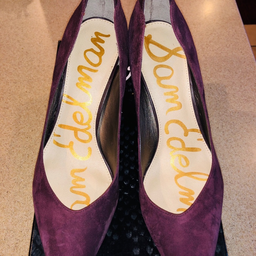 Sam Edelman Orella Burgundy Suede Pump - Picture 3 of 6